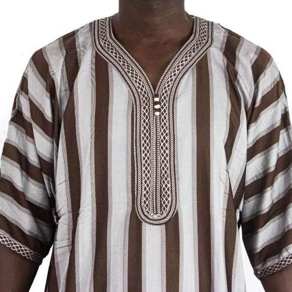 Djellaba Marocaine A Manches Courtes - Rayure