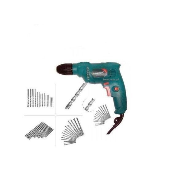 Perceuse à Percussion 500w +13 Forêts Inox