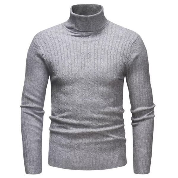 Pull col roulé gris